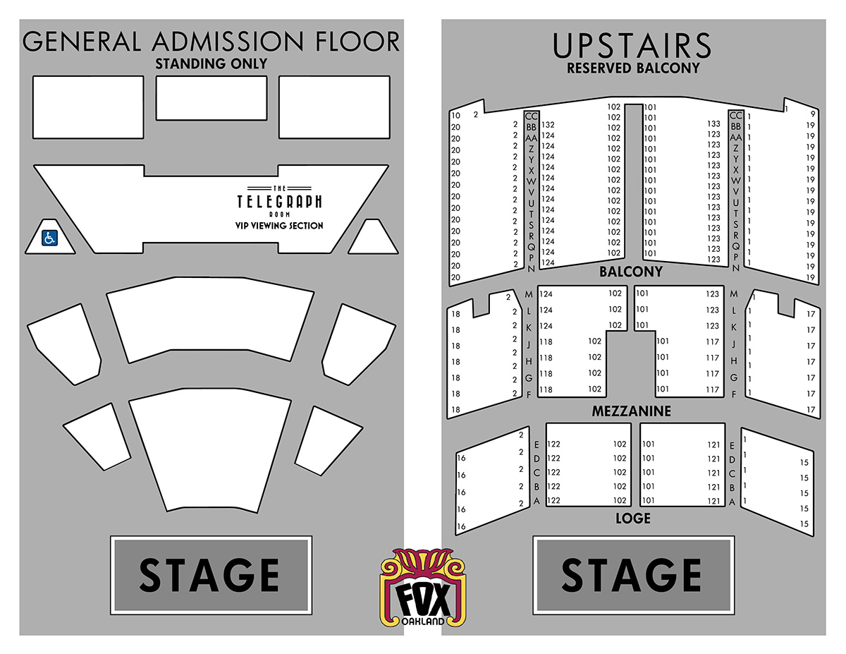Fox Theater General Admission Seating Map